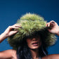 Green Faux Fur Bucket Hat