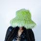 Green Faux Fur Bucket Hat