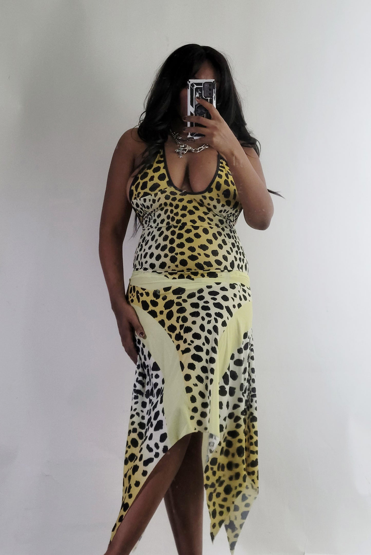 Black + Yellow Animal Print ISL Dress