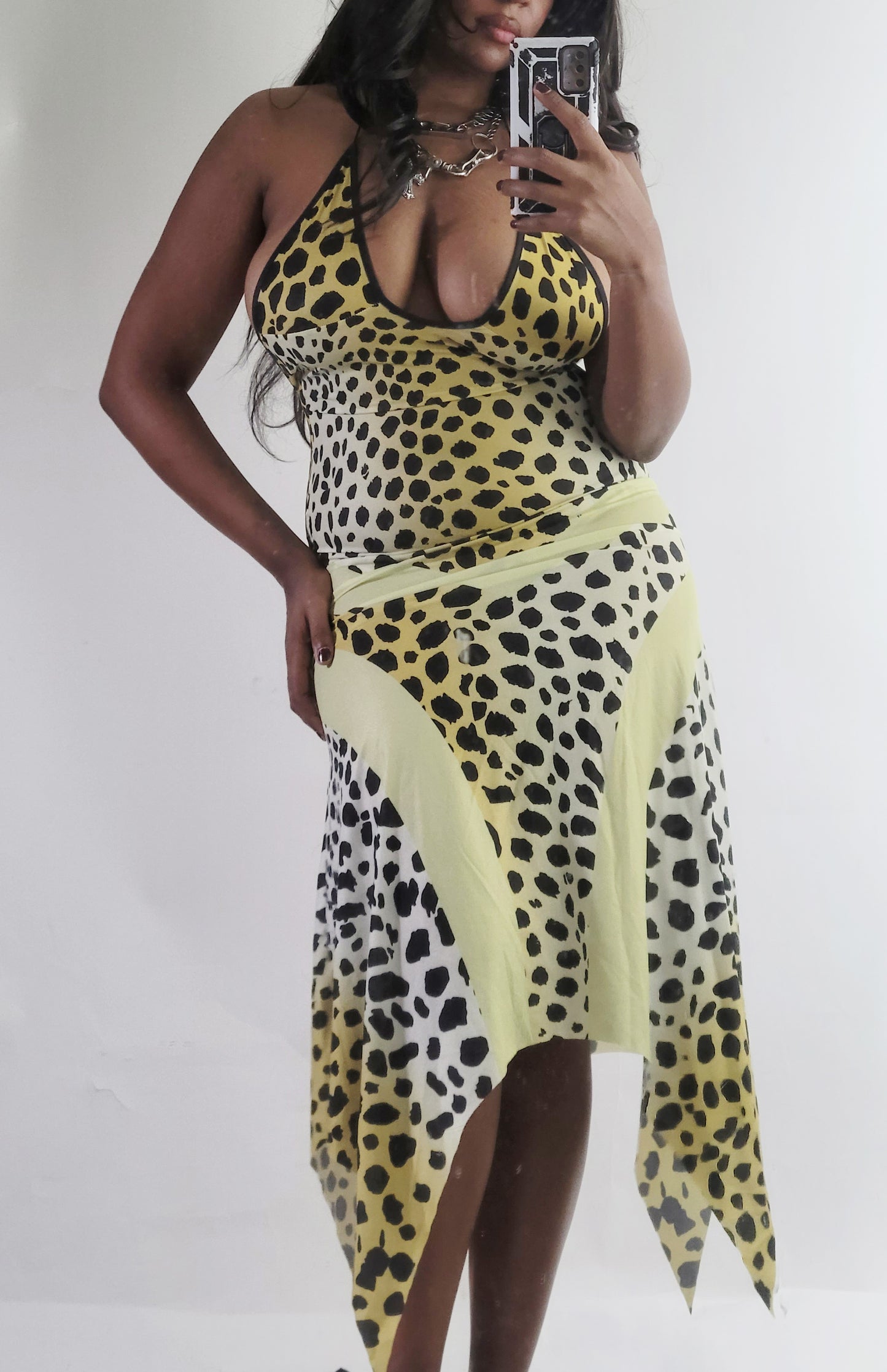 Black + Yellow Animal Print ISL Dress