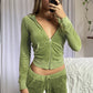 Velvet Y2K Autumn Two Piece Set